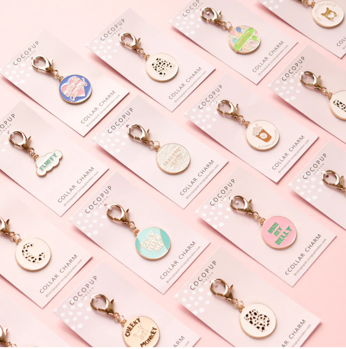Who wants a belly rub? If this is 100% your doggo then this is the perfect Collar Charm for them. Introducing... Cocopup Collar Charms! The cutest little accessory to your pup's Collar. It's like jewellery, but for your pups! Clip them on, and off you go.