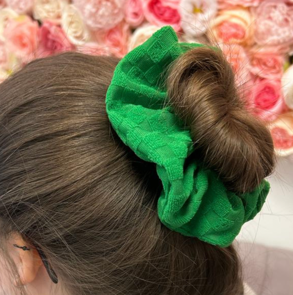 Terry Towel Scrunchie - Malibu Green